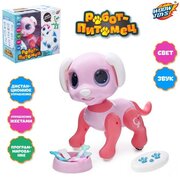 WOOW TOYS Робот собака «Питомец» WOOW TOYS, на пульте управления, интерактивный: звук, свет, танцующий, на аккумуляторе, розовый