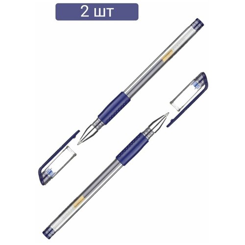 Ручка гелевая неавтоматическая Attache Gelios-010, синий стержень,0,5мм 2 штуки