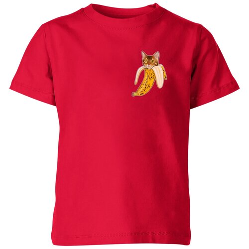 Футболка Us Basic, размер 4, красный детская футболка бенгальский кот банан мини 116 синий