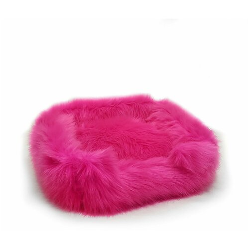 Лежанка из меха с добавлением овечьей шерсти для кошек котят собак и щенков маленьких пород со сменной подушкой и мягким бортами 2205₽
