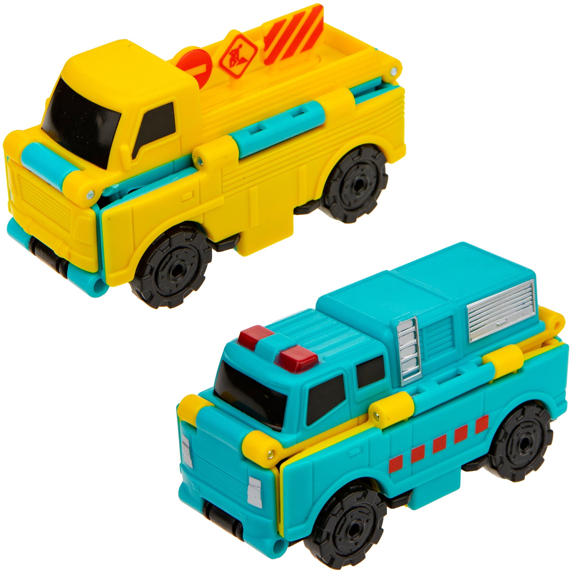 Машинка игрушка для мальчика 2в1 Transcar Double 1toy: автоспасатель – дорожные работы