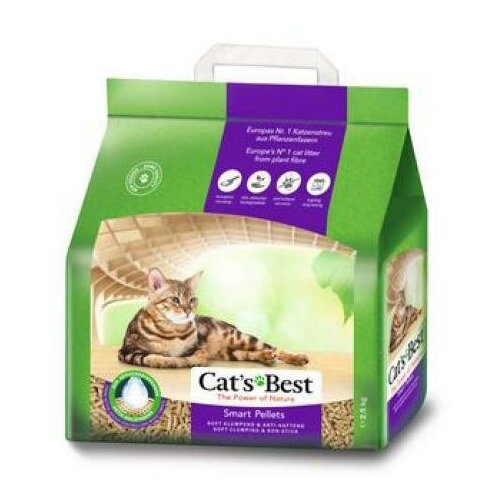 Наполнитель для кошачьих туалетов CAT'S BEST Smart Pellets (Nature Gold) древесный, комкующийся 5л (2,5кг)