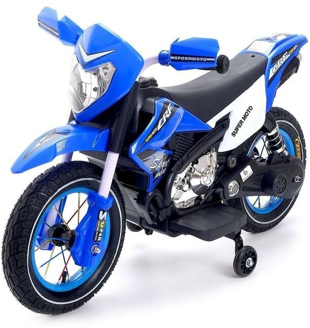 Электромотоцикл «Кросс», пневматические колеса, цвет синий