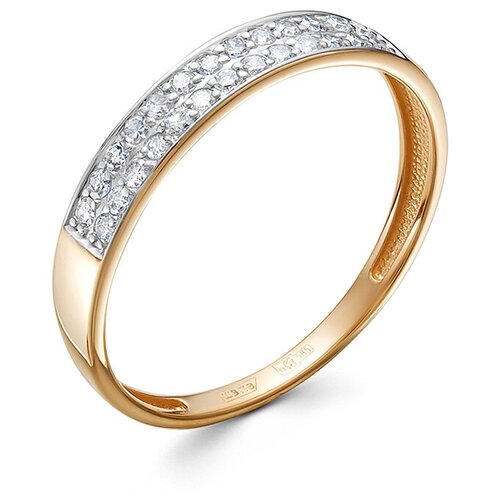 фото Кольцо vesna jewelry, красное золото, 585 проба, родирование, бриллиант, размер 16, бесцветный