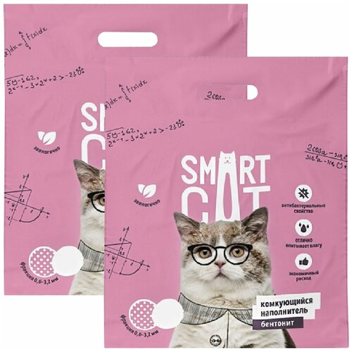 SMART CAT наполнитель комкующийся для туалета кошек (5 + 5 кг) smart cat наполнитель smart cat наполнитель впитывающий наполнитель средняя фракция 5 кг