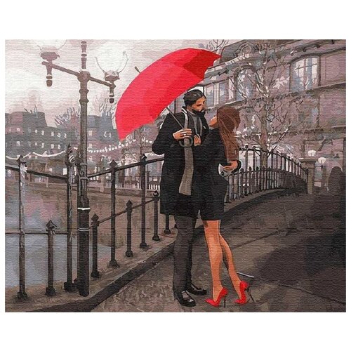 Картина по номерам Пара под зонтом на набережной, 40x50 см картина по номерам беседка на набережной 40x50 см