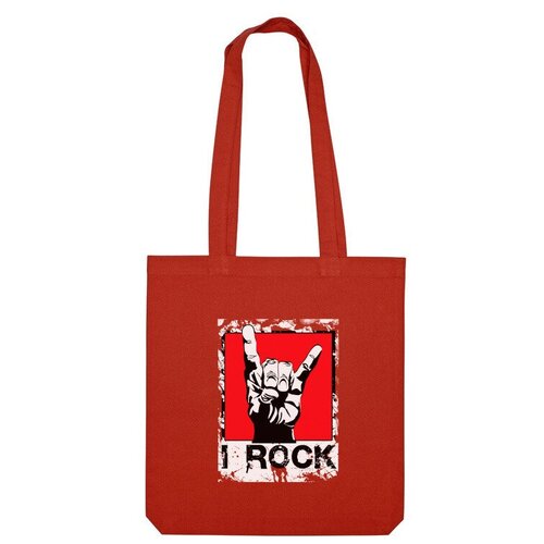 Сумка шоппер Us Basic, красный сумка i rock символ рок культуры красный