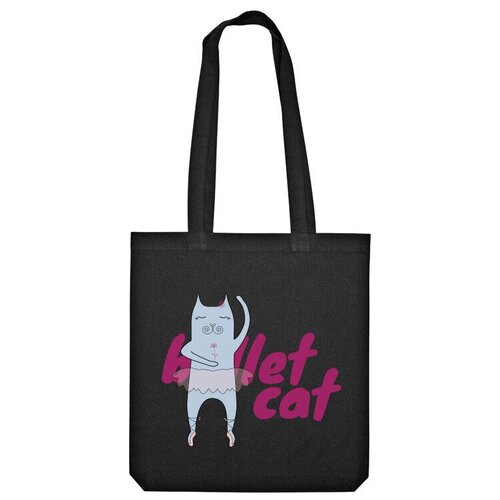 Сумка шоппер Us Basic, черный сумка кошка баллерина фиолетовый
