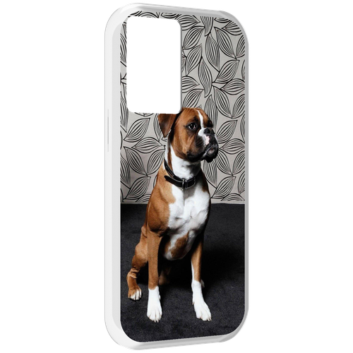 Чехол MyPads боксер собака для OnePlus Nord N20 SE задняя-панель-накладка-бампер