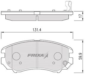 Дисковые тормозные колодки передние Frixa FPH02NF для Hyundai Excel, Hyundai Avante, Hyundai Sonata, Hyundai Tucson (4 шт.)