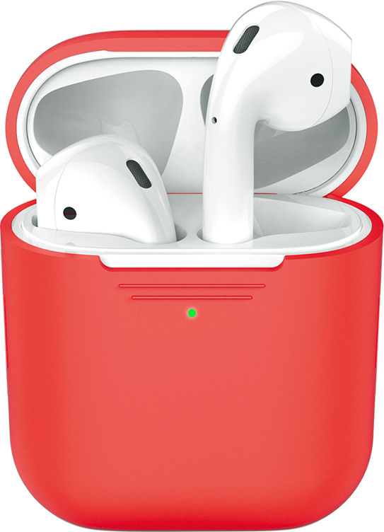 Силиконовый чехол для AirPods, красный, Deppa 47003