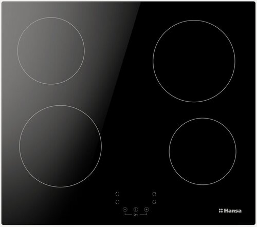 Изображение товара Электрическая варочная панель Hansa BHC63313 59 см, 4 конфорки стеклокерамика, черный