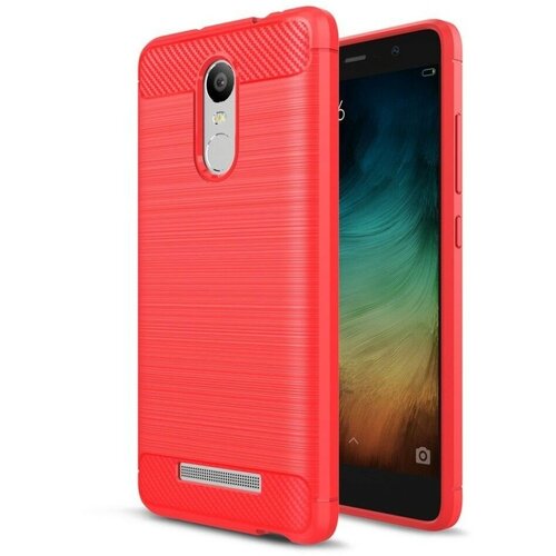 Накладка Carbon Fibre для Xiaomi Redmi Note 3 / 3 Pro (красный)