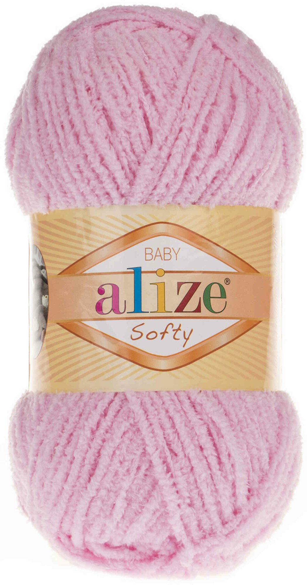 Пряжа Alize Softy детский розовый (185), 100%микрополиэстер, 115м, 50г, 1шт