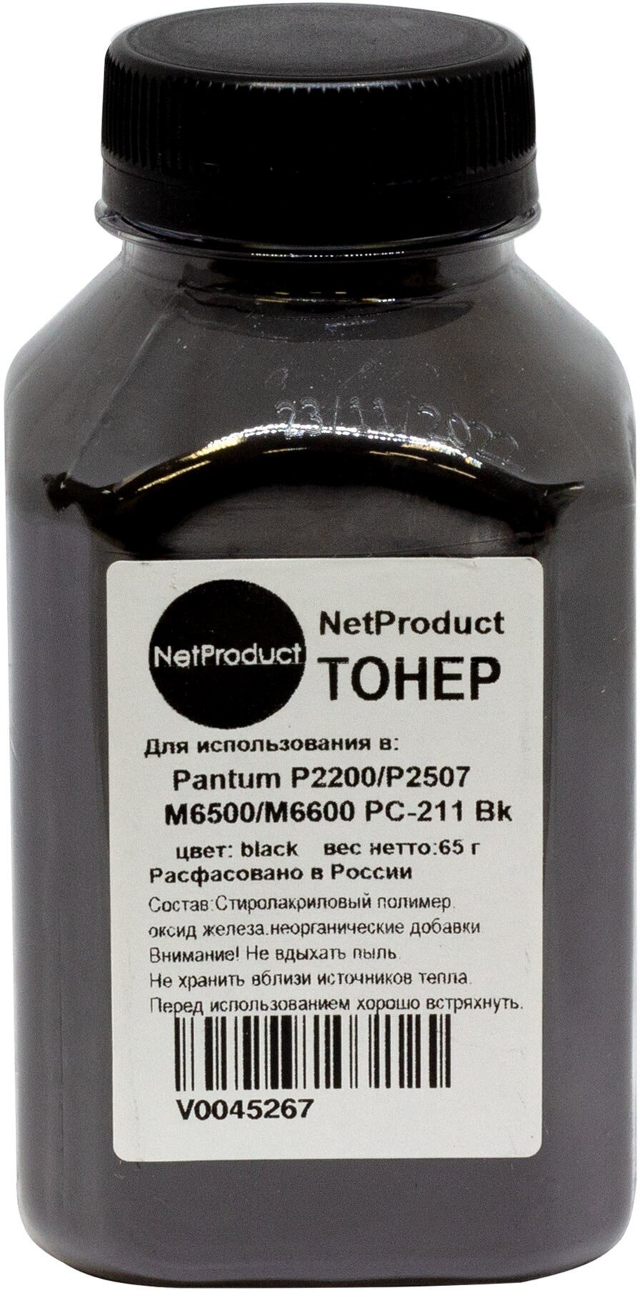 фото Tонер NetProduct для Pantum P2200/P2507/M6500/M6600 PC-211 Bk, 65 г, банка, черный