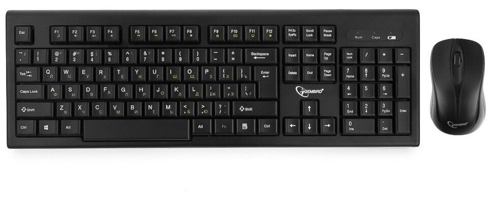 Клавиатура+мышь беспроводные Gembird KBS-8002 Black, USB