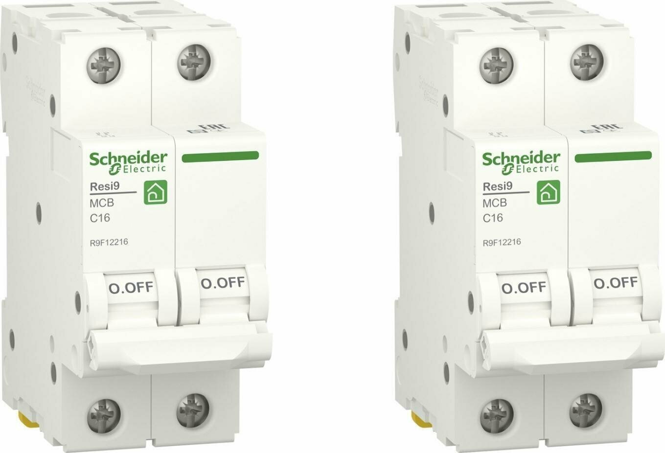 Автоматический выключатель Schneider Electric Resi9 2P 16А характеристика C (комплект из 2 шт)