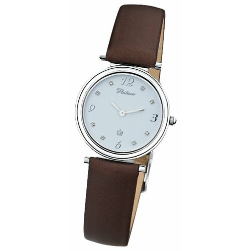 Наручные часы Platinor женские, кварцевые, корпус сереброкоричневый