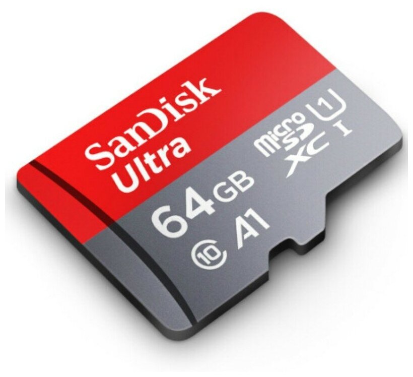 Карта памяти SanDisk Ultra MicroSDXC 64 ГБ, UHS-I, U1 (SDSQUNC-064G-ZN3MN)