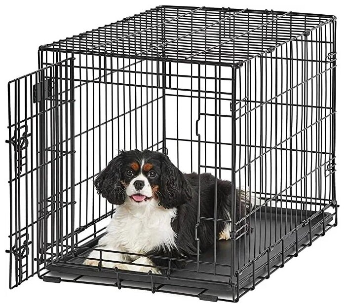 Клетка для собак ZooWell Классическая переноска 2-дверная, размер S 60*42*50см с поддоном - фотография № 2