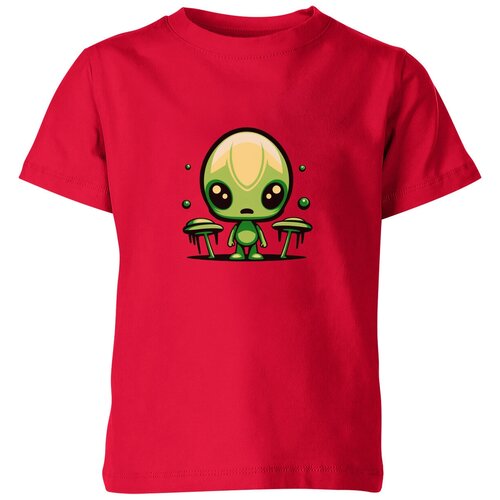 Футболка Us Basic, размер 4, красный мужская футболка зеленый человечек пришелец из космоса l темно синий