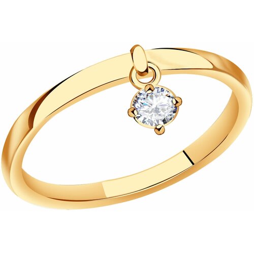 фото Золотое кольцо красносельский ювелир к4090 с фианитом diamant-online