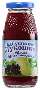 Фото Сок осветленный Бабушкино Лукошко Яблоко-черная смородина, с 5 месяцев