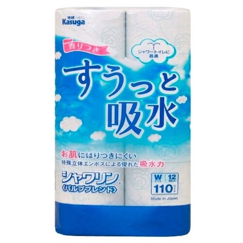 Kyusui туалетная бумага 2-х слойная ароматизированная, 25 м, (12 рулонов)
