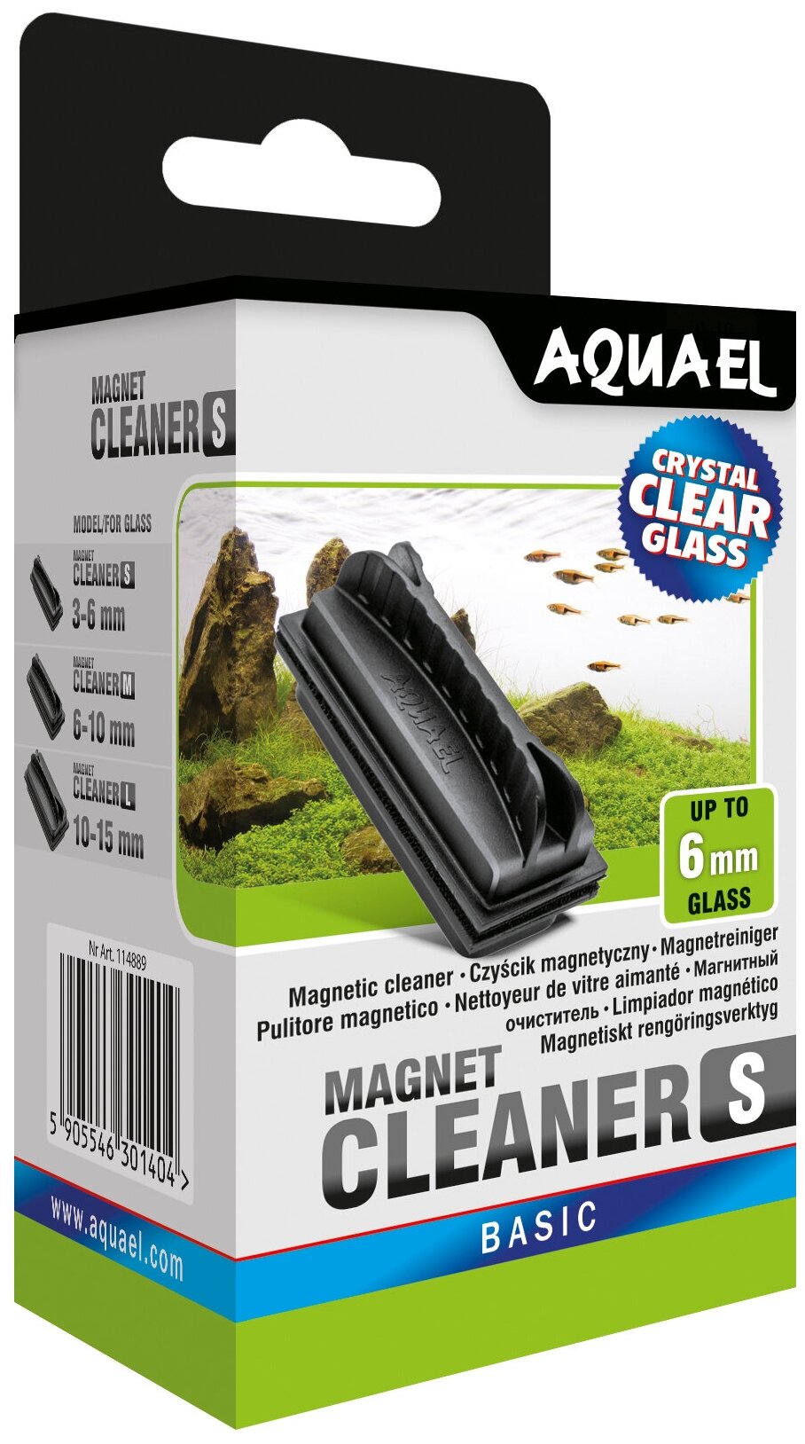 Магнитный стеклоочиститель AQUAEL MAGNET CLEANER S для аквариума со стеклом 3 - 6 мм