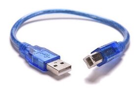 Кабель USB A - USB B, 0.3 м, синий