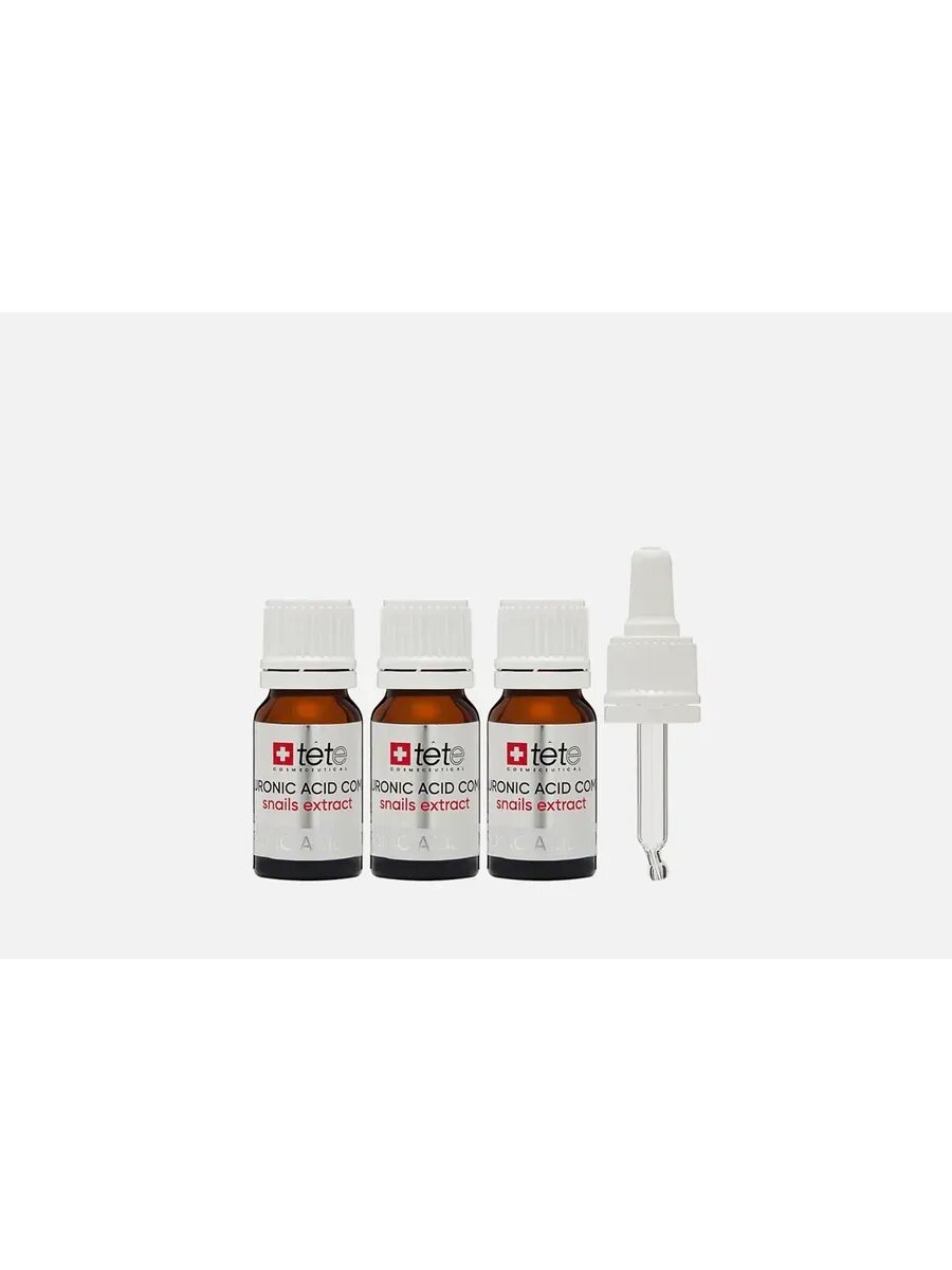#Tete Cosmeceutical Hyaluronic acid + Snail extract Набoр ампул для лица 3шт#