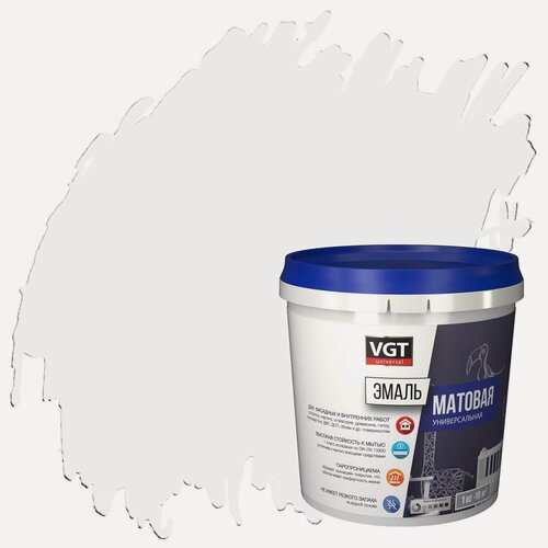 Изображение товара Эмаль универсальная матовая ВД-АК-1179 VGT (1,5кг) супербелый, база А