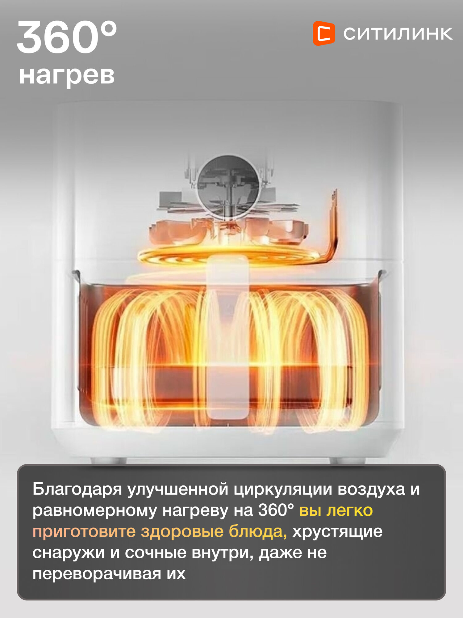 Аэрофритюрница XIAOMI Smart Air Fryer, 1600Вт, 5,5л, электронное управление, белая — фото 1