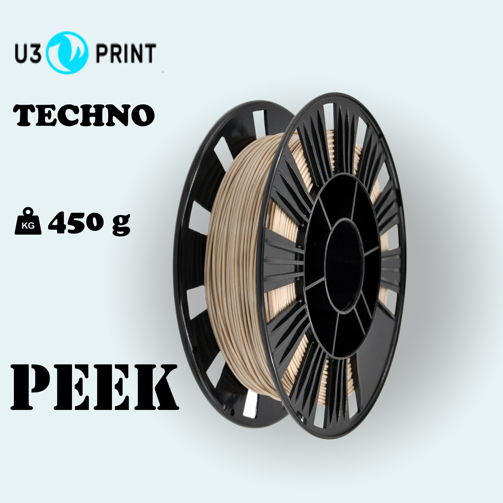 U3 PEEK пластик для 3D принтера, 0.45кг, инженерный