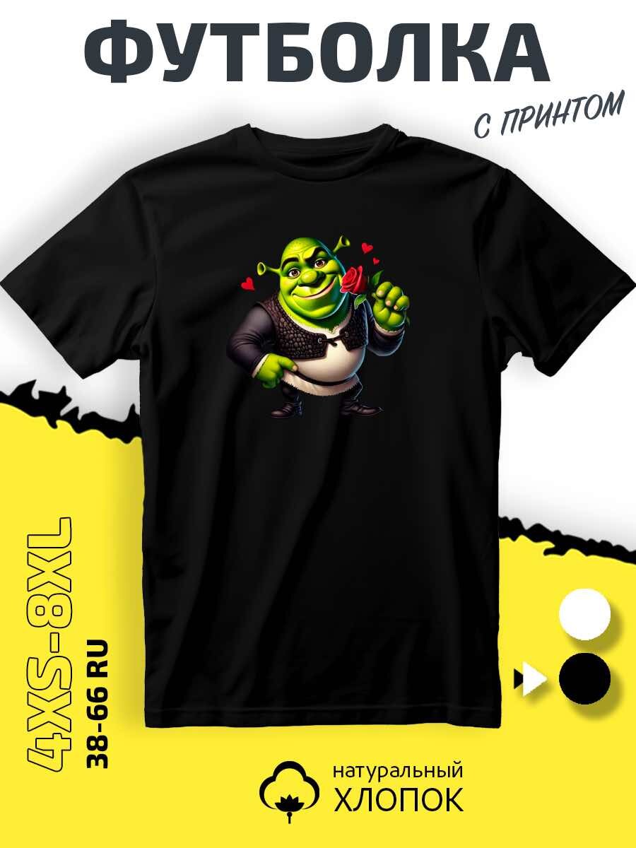 Футболка SMAIL-P со Шреком Shrek роза, размер M, черный