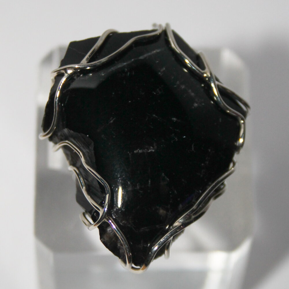 Кольцо True Stones, кварц, морион, размер 18.5, черный