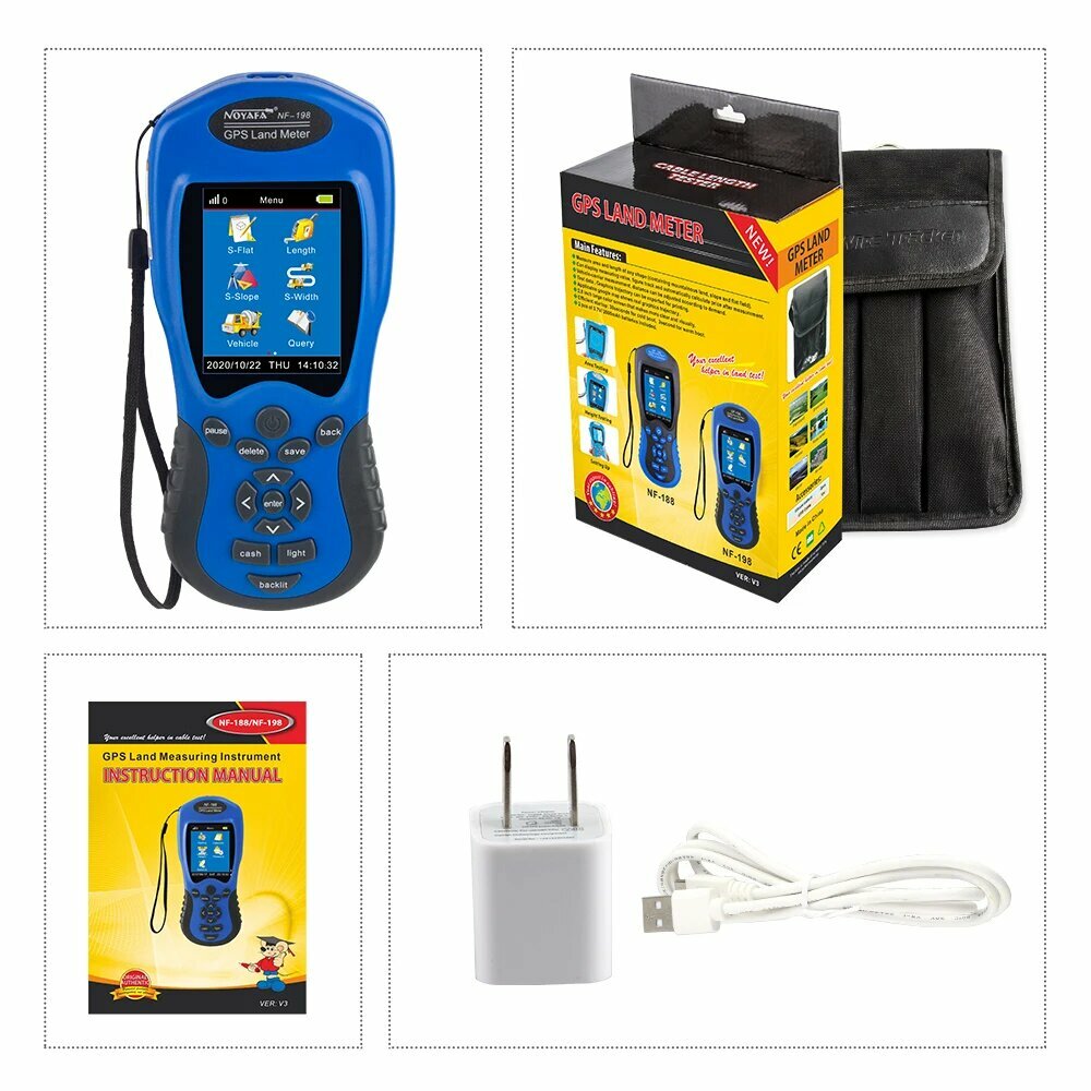 NOYAFA NF-198 GPS Mu Meter Оборудование для измерения землекометра Устройство для измерения площадки земли и картографирования на ферме, NF-198