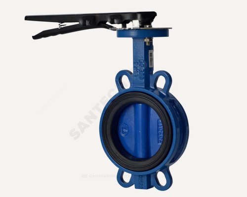 Изображение товара Затвор дисковый поворотный чугун Ду 300 Ру10/16 межфл с рукояткой диск чугун манжета EPDM EURO Benarmo