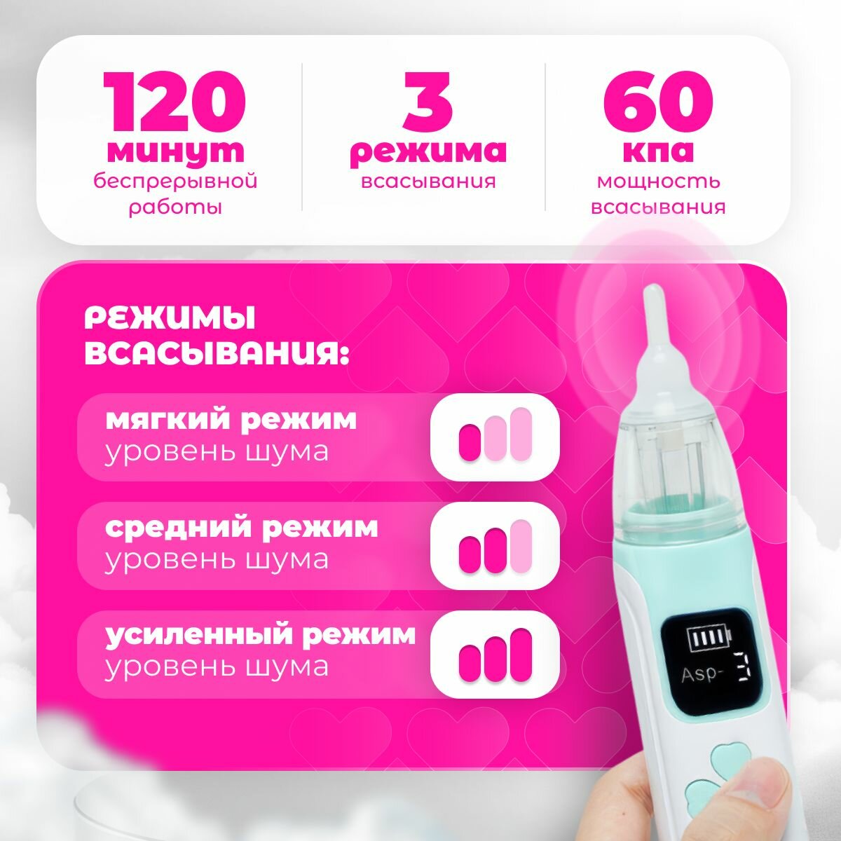 Аспираторы Для Носа Детский назальный аспиратор, голубой, электрический аспиратор для новорожденных, средство для чистки соплей от заложенности носа у детей и малышей
