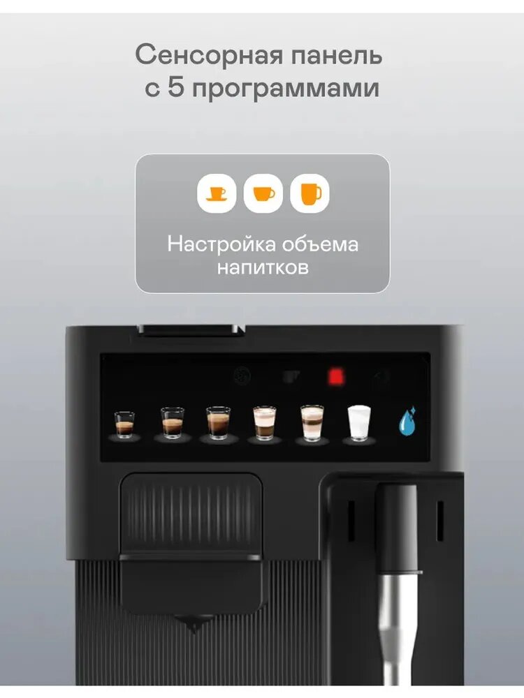 Кофеварка рожковая GARLYN Barista Compact. Мощность 1350 Вт. Емкость резервуара для воды 1,6 л. — фото 1