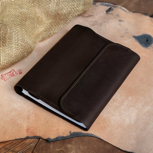 Изображение товара Блокнот на кольцах из натуральной кожи с о сменным блоком формата А5