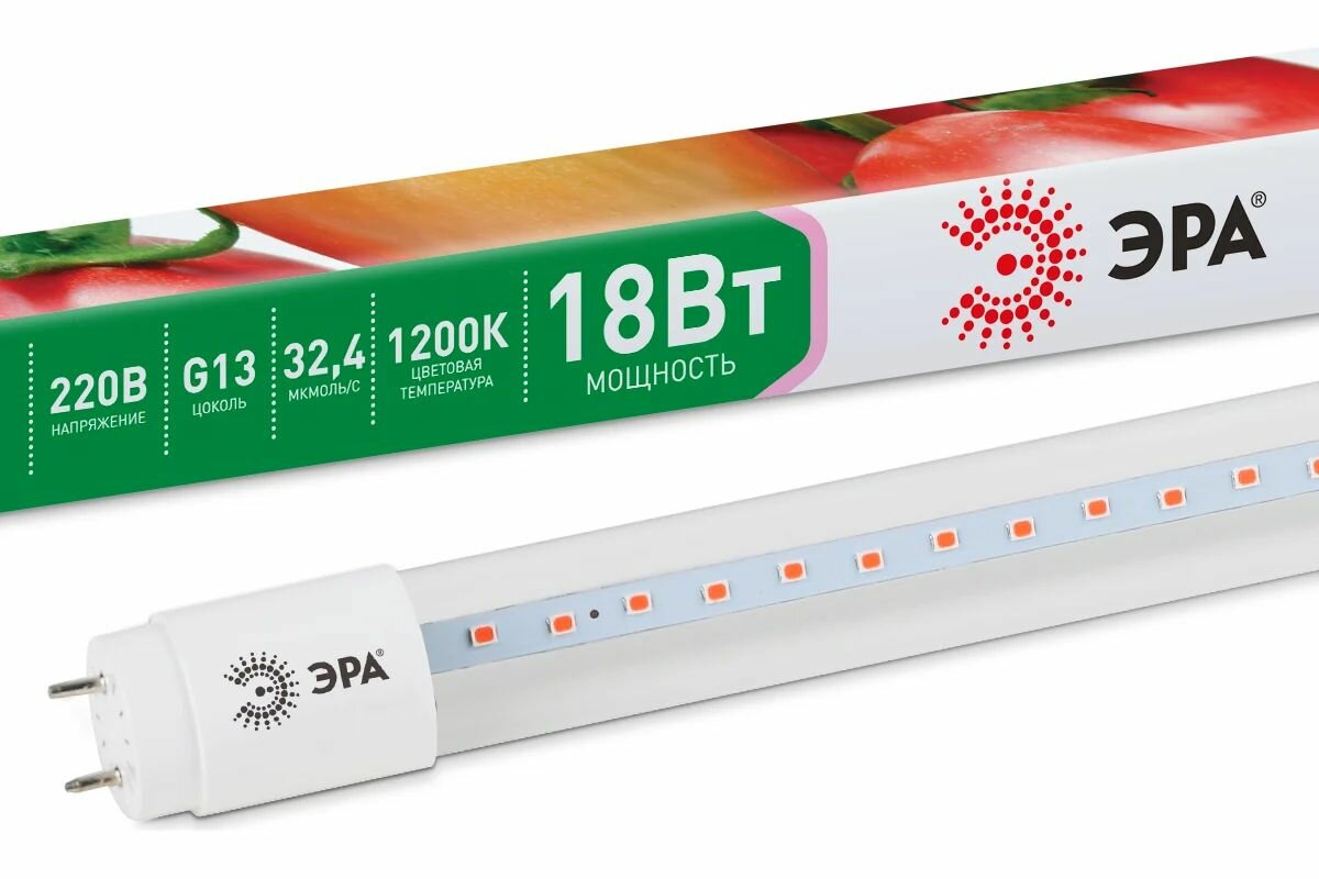 Фитолампа ЭРА красно-синего спектра FITO-18W-RB-Т8-G13-NL