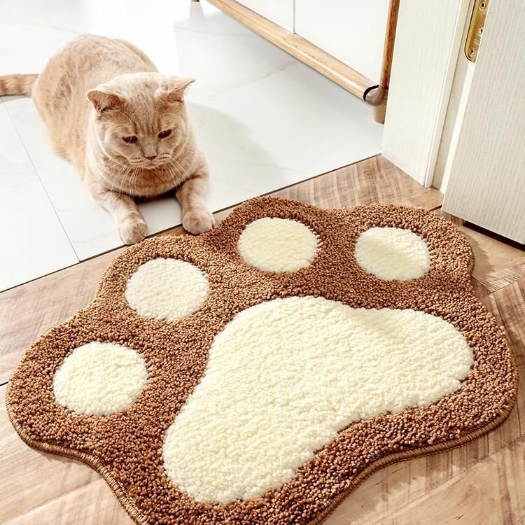 Коврик для ванной "Лапки" серый 40*60 см