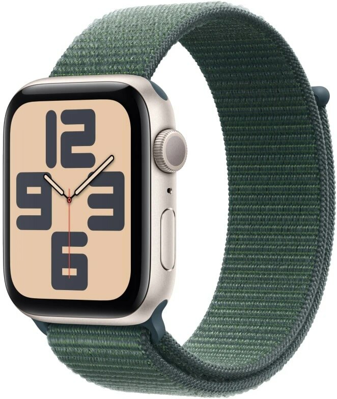 Умные часы Apple Watch SE 2024 40mm Starlight Aluminum Case with Lake Green Sport Loop