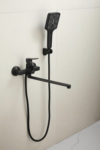 Изображение товара Смеситель для ванны однорычажный с длинным изливом и душем латунный BELZ B22715-7