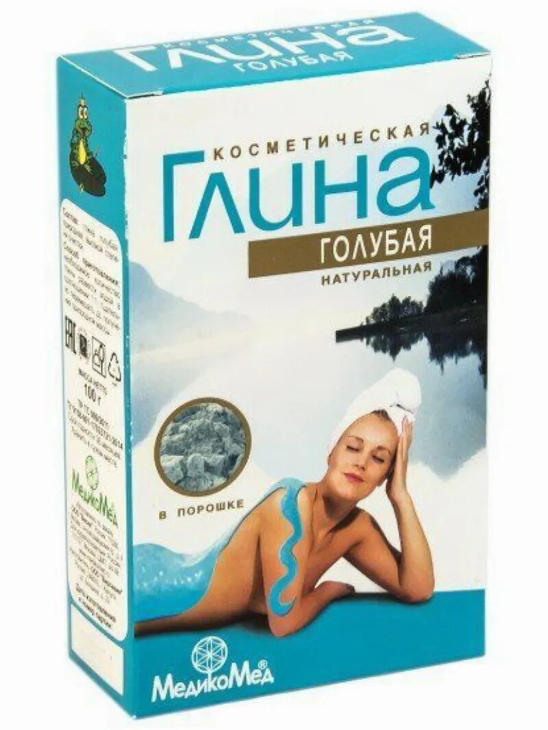 Глина косметическая голубая 100г (МедикоМед)