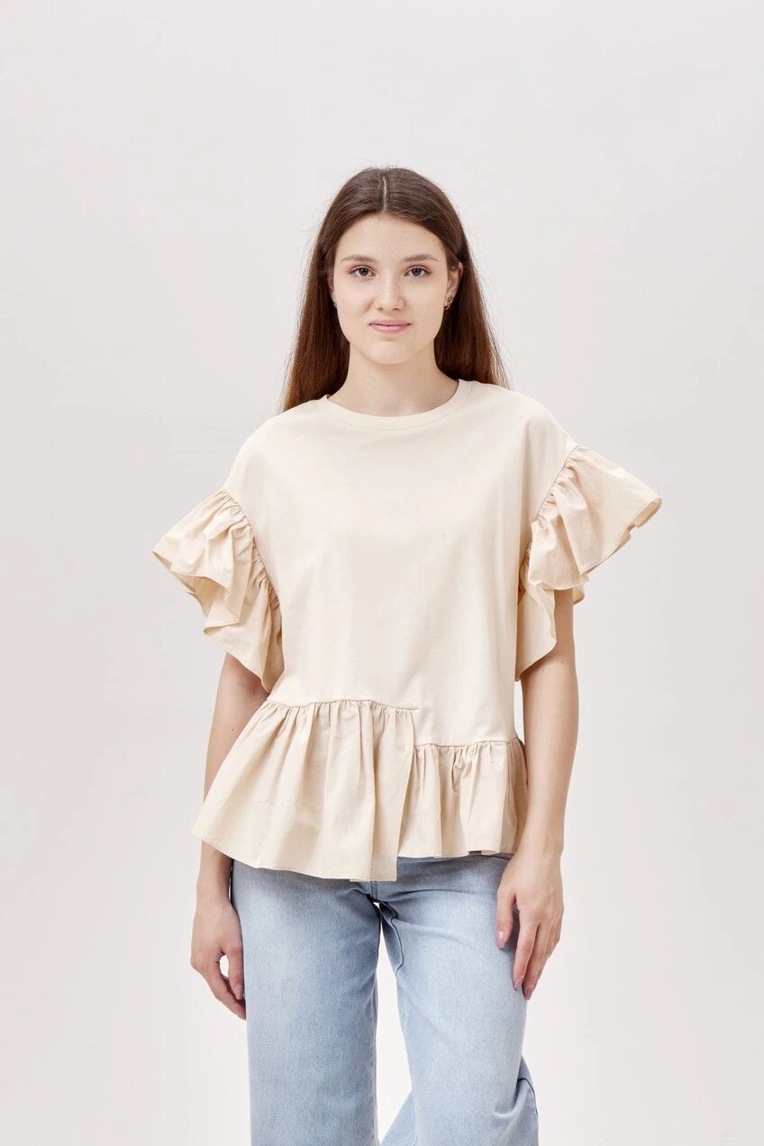 Футболка Selfie, размер M, бежевый — фото 1