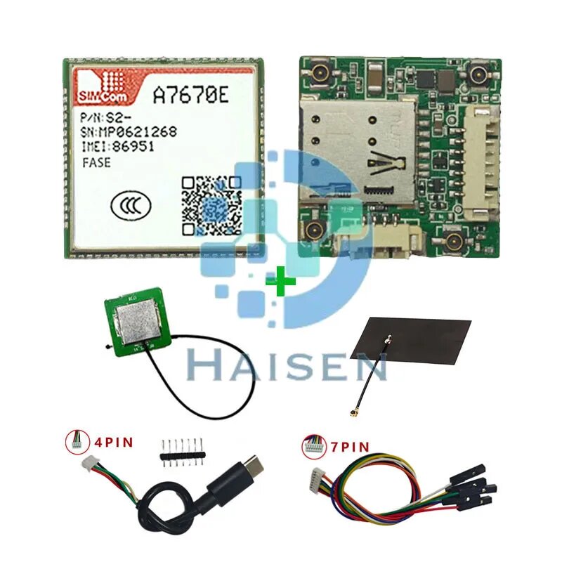 Основная плата HAISEN SIMCOM A7670E-FASE A7670E-FASE Макетная плата LTE CAT1+4G+2G+BT+GNSS+голос A7670, With FPC and GPS