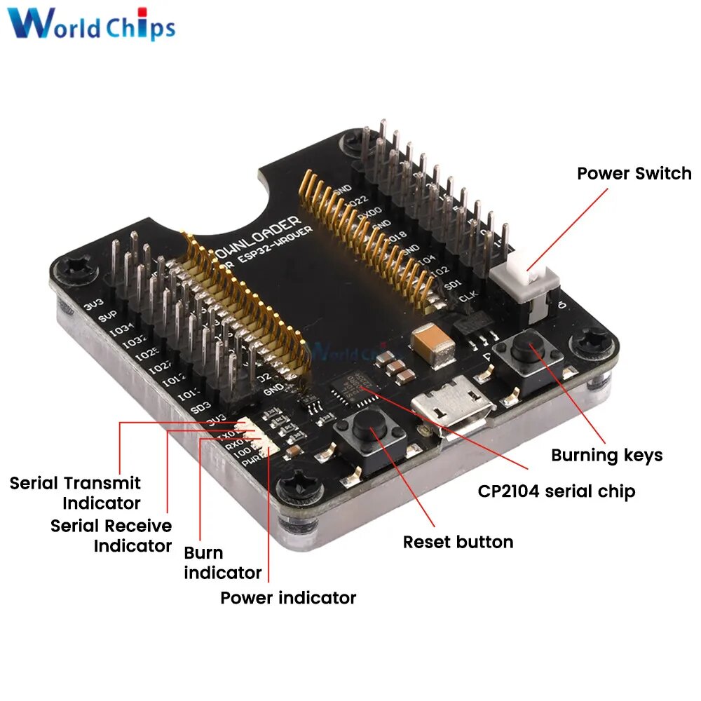 Плата разработки приспособлений для записи ESP32 ESP-01/01S/07S/12E/12F/12S/18T Простой программист для Arduino