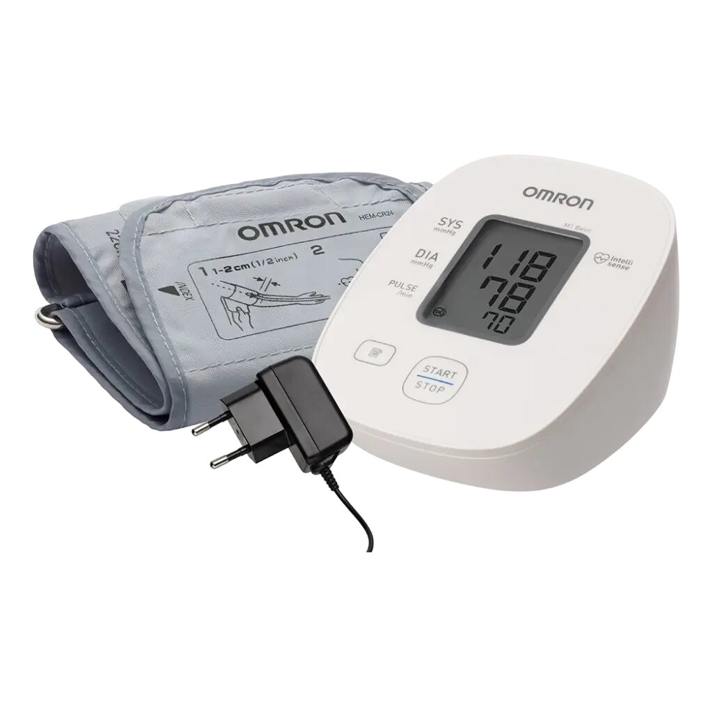 Тонометр Omron M1 Basic HEM 7121-ARU с адаптером+средняя манжета 22-32 см 1 шт